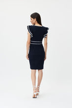 Charger l&#39;image dans la galerie, Joseph Ribkoff 232067 Navy Dress With With Border Trim.
