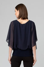 Load image into Gallery viewer, Chiffon Top With Lining and Jeweled Band Bottom 193212C
