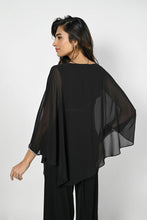 Charger l&#39;image dans la galerie, Frank Lyman 229120 Black Top Knit And Chiffon Detail and Rhinestones
