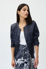 Load image into Gallery viewer, Joseph Ribkoff 232904 Pleather Jacket-Midnight Blue
