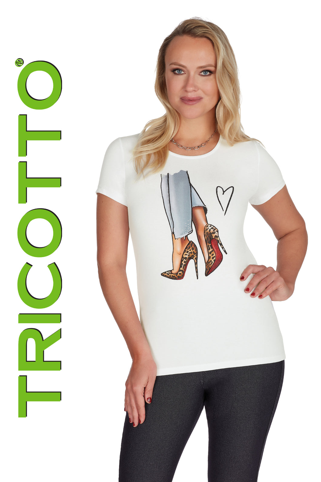 Tricotto 444 Short Sleeve Printed Top
