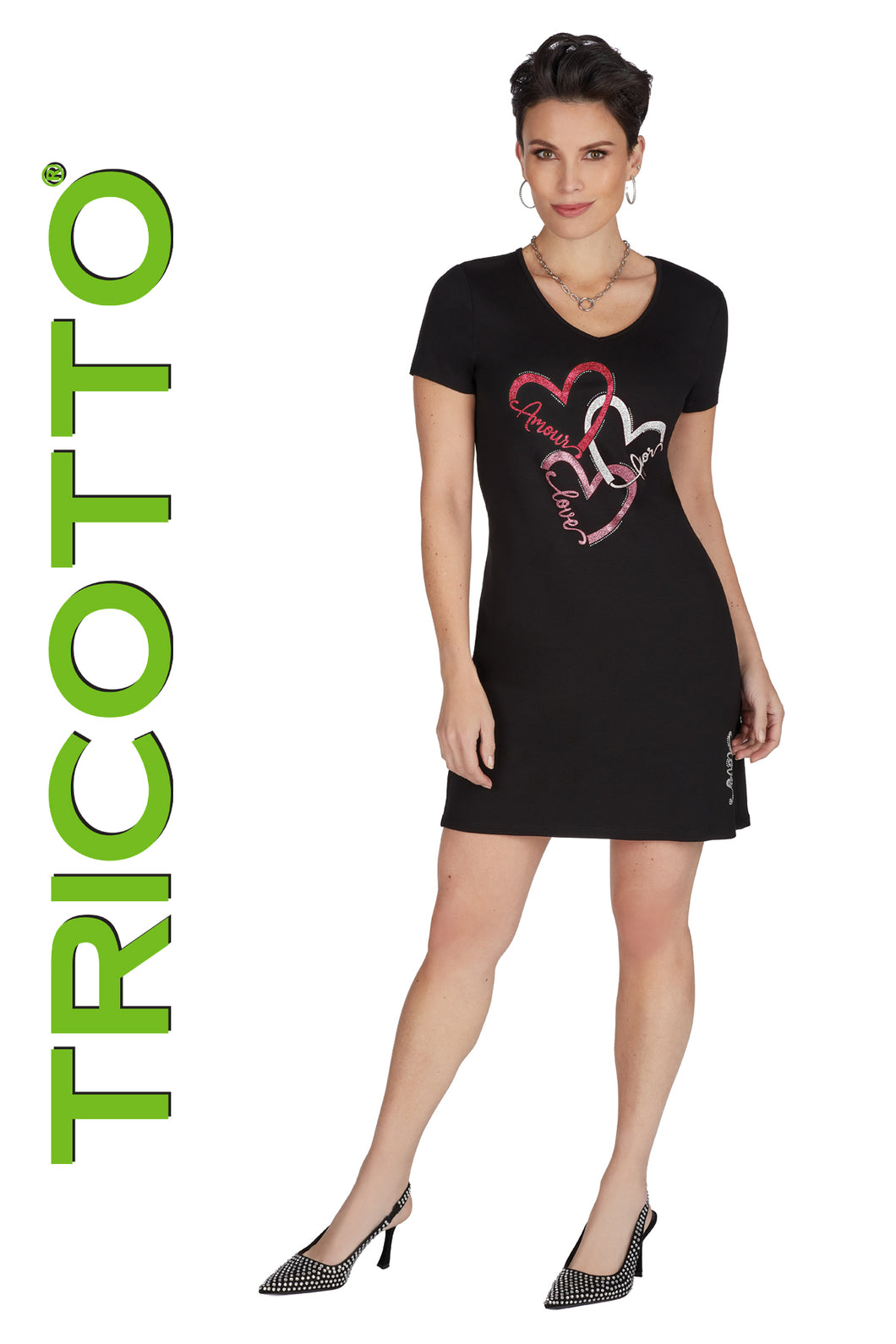 Tricotto 466 Short Sleeve Tunic With Print
