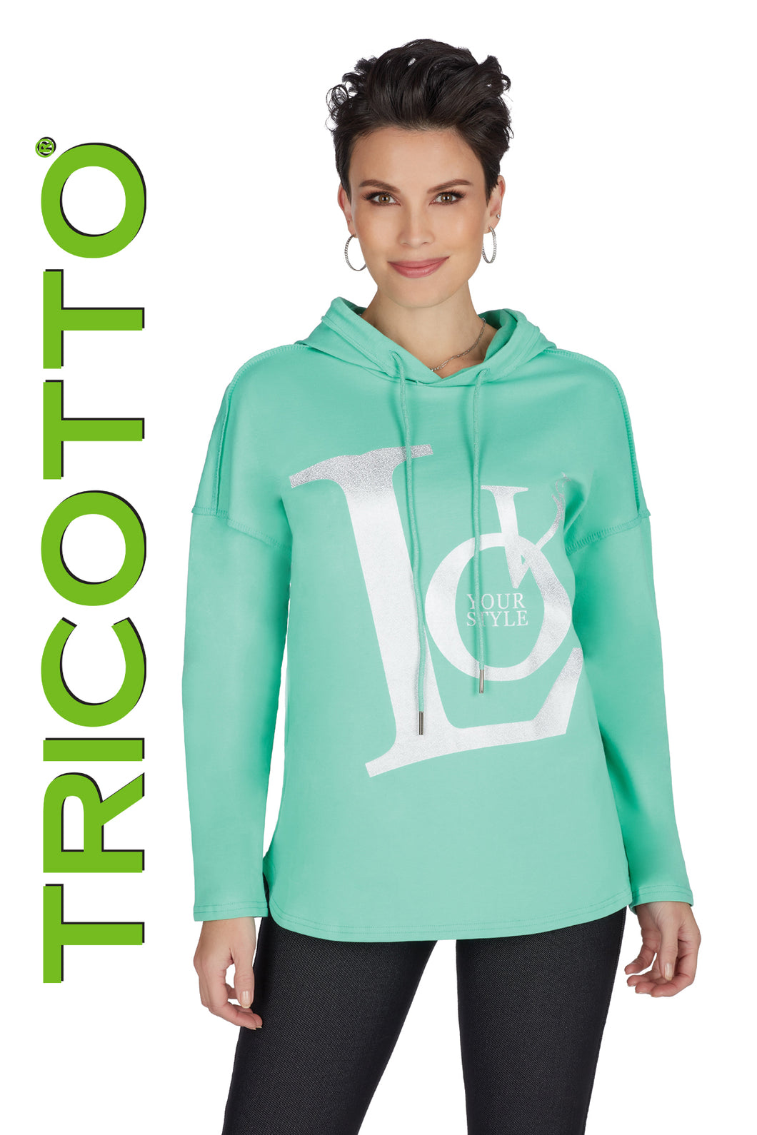 Tricotto 505 Printed Hoodie Top