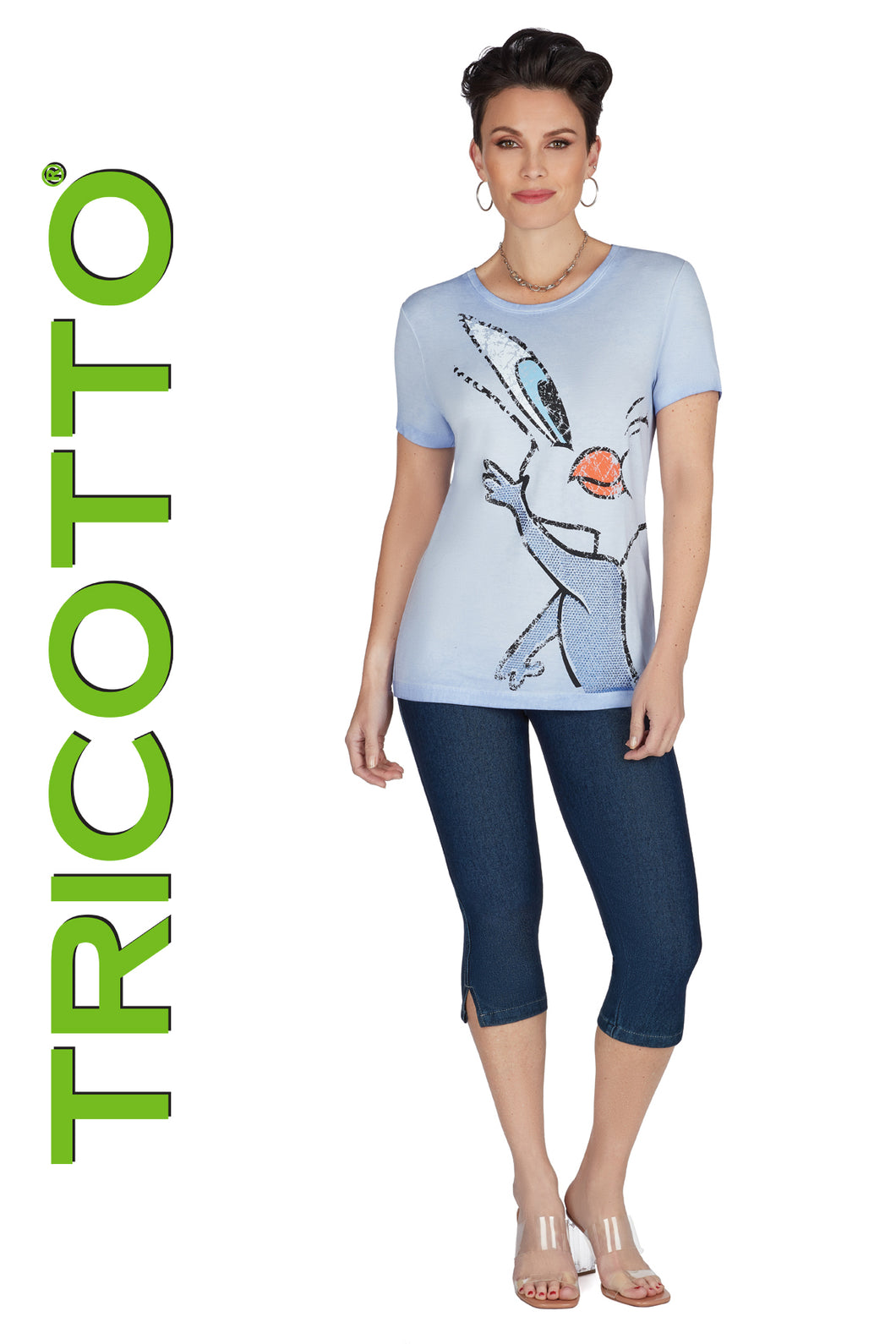 Tricotto 603 Printed Short Sleeve Top