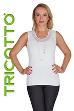 Load image into Gallery viewer, Tricotto 916 Sleeveless Top With Mesh Trim
