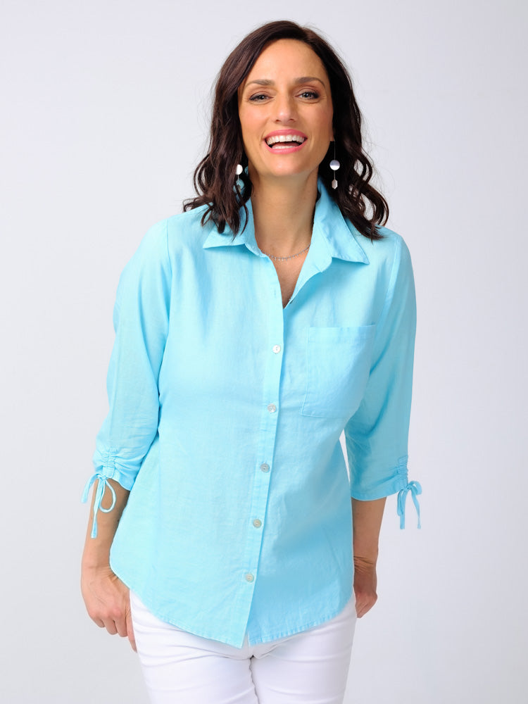 Alison Sheri Button Front Blouse  With Cord Details A39016