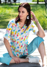 Charger l&#39;image dans la galerie, Alison Sheri Printed Blouse With Tie Up Sleeves A39019
