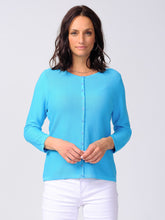 Load image into Gallery viewer, Alison Sheri Button Front Trim 3/4 Sleeve Top A39070
