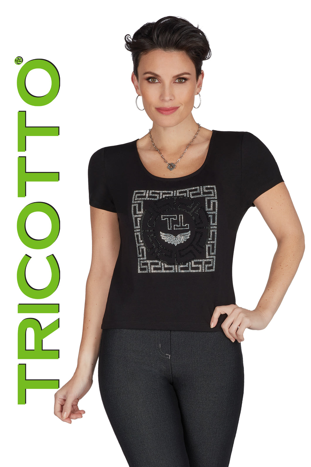 Tricotto C-104 Printed Short Sleeve Top