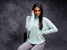 Charger l&#39;image dans la galerie, EW27022 Elena Wang High Neck Soft Rib Sweater With Zip Pockets
