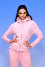 Load image into Gallery viewer, Elena Wang EW28171 Nylon and Knit Warm Up Jacket
