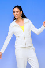 Load image into Gallery viewer, Elena Wang EW28171 Nylon and Knit Warm Up Jacket
